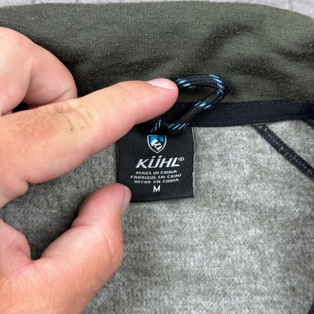 Kuhl Aktivator Zip Fleece Jacket Mens Medium Olive Green Outdoors Performance